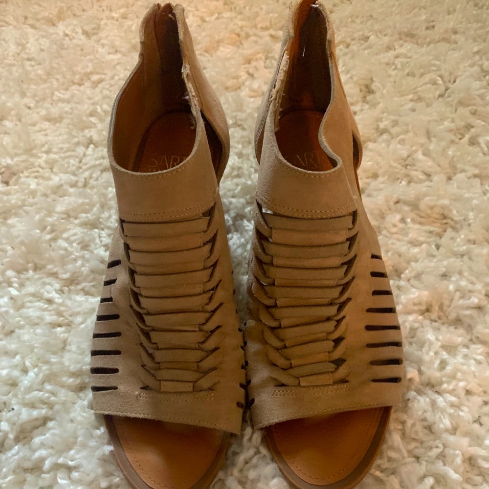 Franco Sarto Tan Suede Booties